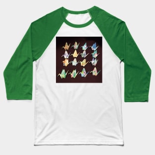 origami cranes floral Baseball T-Shirt